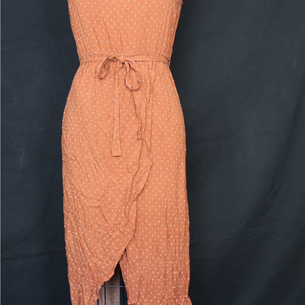 Elegant Rusty Orange Midi Dress